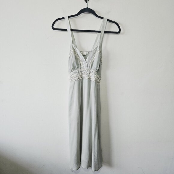 Nougat London 100% Silk Beaded Dress Size 2 US 6 Fairycore Whimsy Feminine - Picture 1 of 6